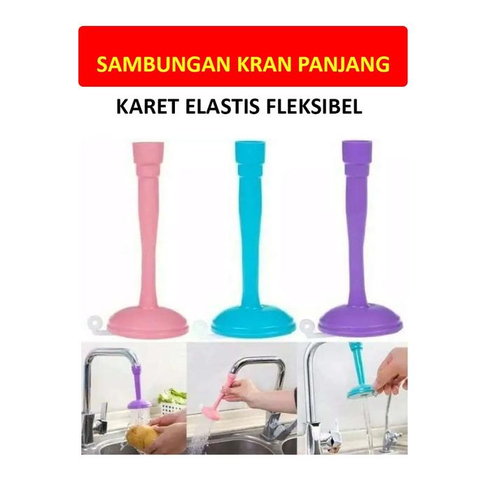 Sambungan Kran Panjang Karet Elastis Fleksibel Sambungan Keran Wastafel Shower Showerhead For Wastaf
