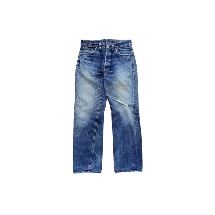 (Resized) Indigo Blue Vintage LVC 501XXC Buckle Back Redline Selvedges Denim Pants - Unisex - 31