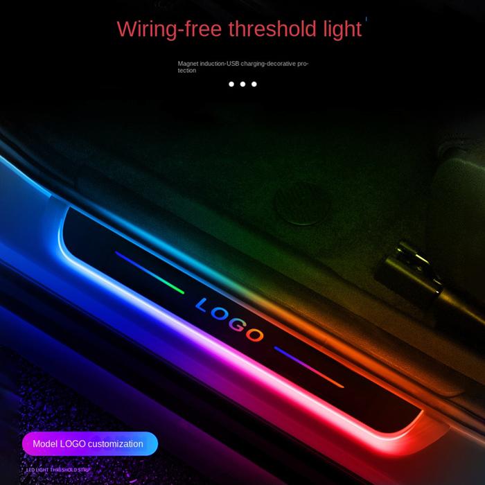 Logo Projector Lamp Universal LED Door Sill Scuff Streamer Light