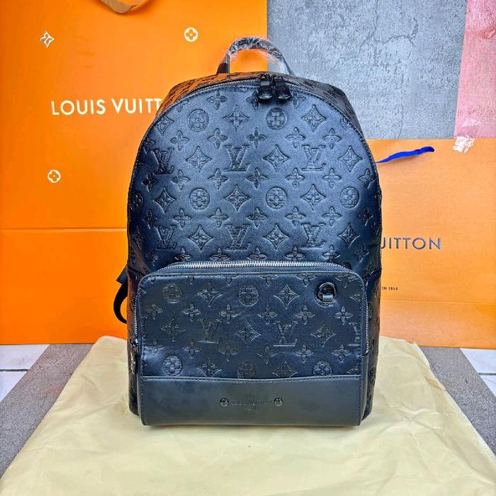 RANSEL BAGPACK BRANDED PRIA L'30115 LEATHER MONO EMBOS MIRROR