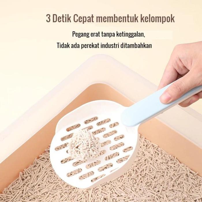 Pasir Kucing Gumpal Organic 6Liter/Pasir Penyaring Kotoran Hewan Wangi TahanLama Praktis Tofu Campur