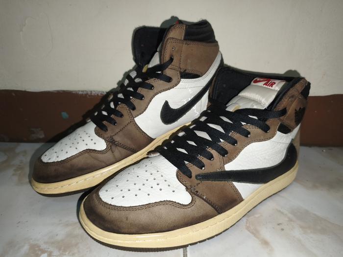 AJ1 High Travis Scott Mocha, Size 47.5/31cm China (2ND, Kondisi 70%, Kondisi seperti difoto)