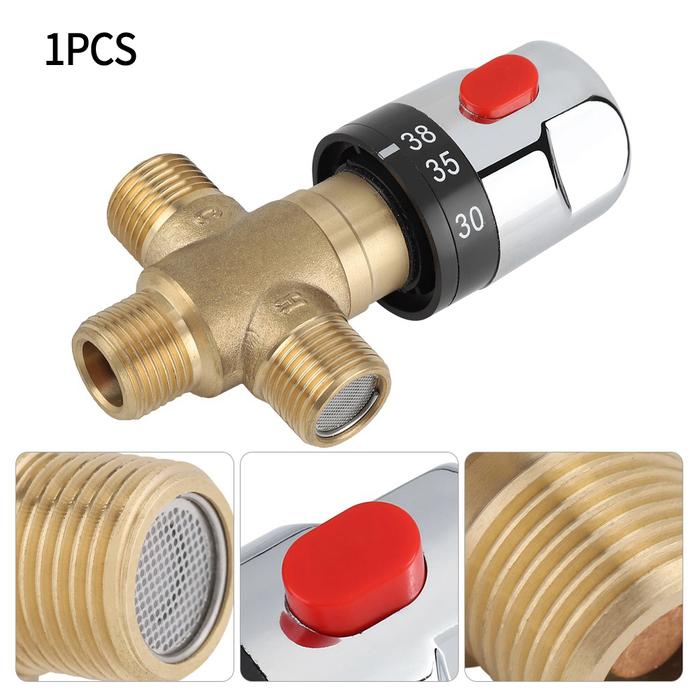 Bathroom Shower Faucet Brass Thermostatic Mixer Valve Static Pipe