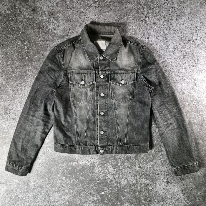 Helmut Lang 1996 Faded Black Denim Jacket Made in Italy Authentic