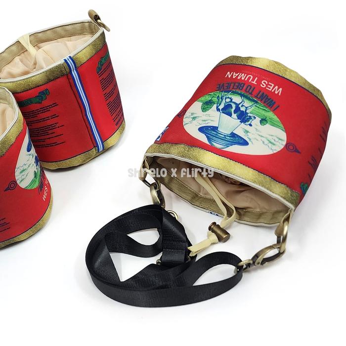 Tas Selempang Bahu Model Kaleng Mentega Shoulder Bag Parodi Butter Sapi Alien Kado Unik Pedagang Kue