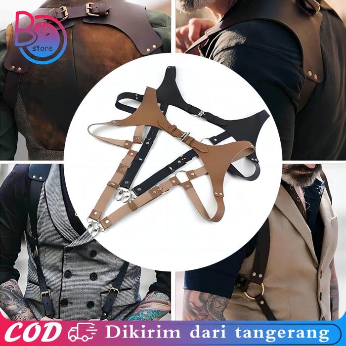 Pu Leather Suspender Suspender Kulit Pu Suspender Pria Kulit Suspender Backpack Suspender Dewasa Bre