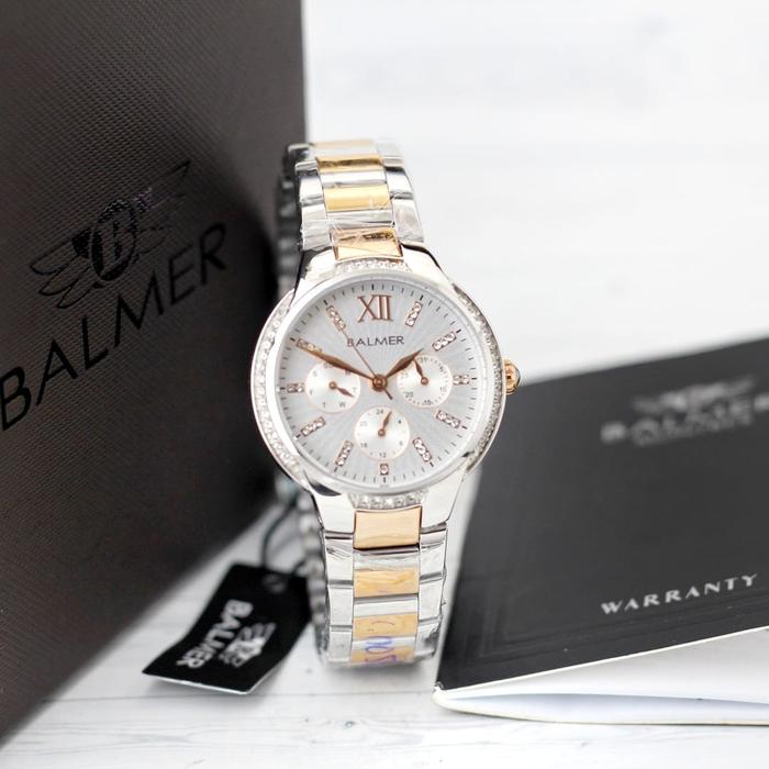 Jam tangan wanita Balmer 7945 Tali rantai komb rs gold original Stainless