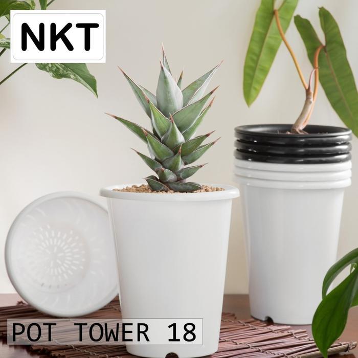 Pot Tower | pot tinggi | pot 18cm | pot sanse