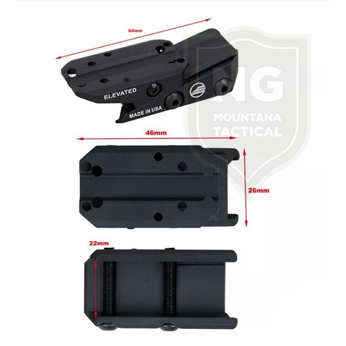 STOK TERBATAS !!!! TMC ELEVATED MOUNT T1/ RMR TYPE DOT SIGHTS HIGH MOUNT ADJUSTABLE TERJANGKAU