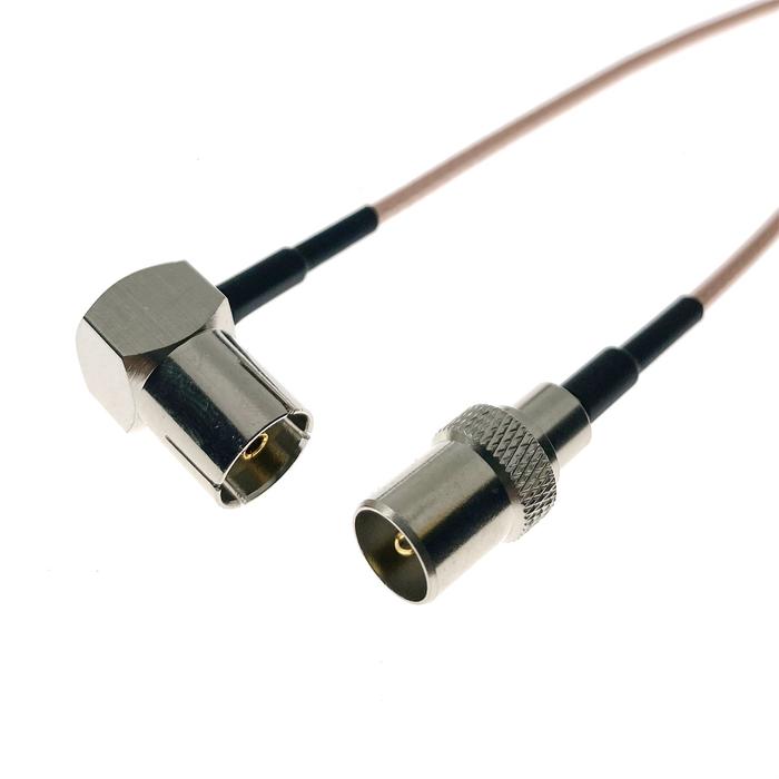 RG179 cable TV Male TO  IEC DVB-T TV PAL 9.5mm female Right Angle