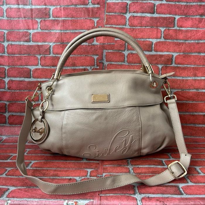 Tas Sling Pesta kulit asli Sisley second branded / Tas Tangan Wanita Kulit Asli Model Elegan dengan 