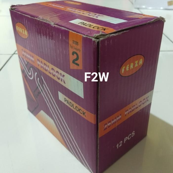 Gembok Kuning 25Mm Ferza Selusin Gembok Kecil Koper Padlock