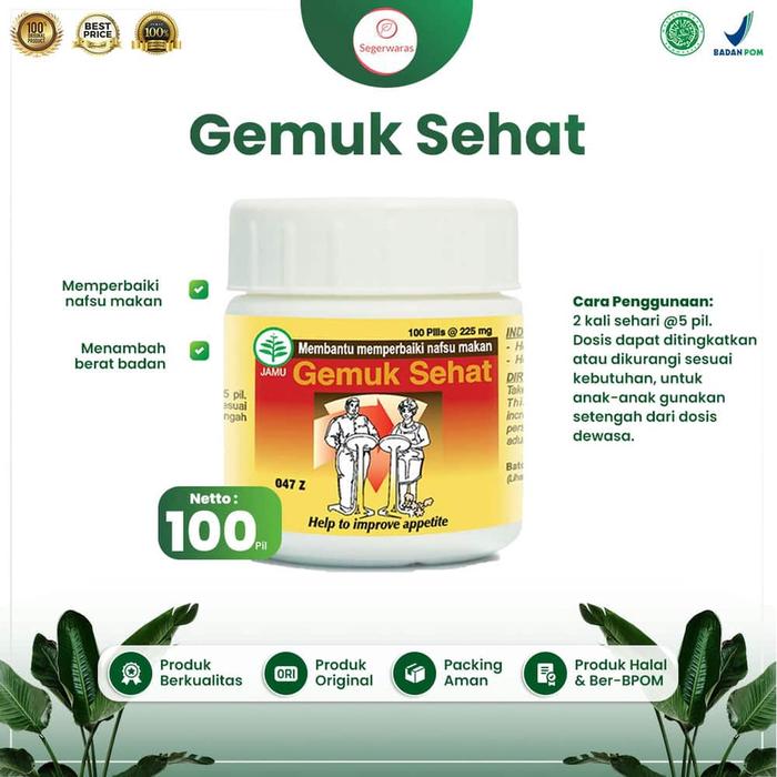 Pil Gemuk Sehat Borobudur- Herbal Penggemuk Badan Terbaik Bpom- Penambah Berat Badan