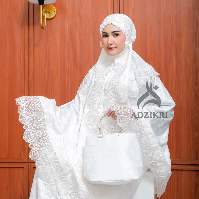 ADZIKRI - Mukena Dewasa Pengantin Sutera Paris Premium