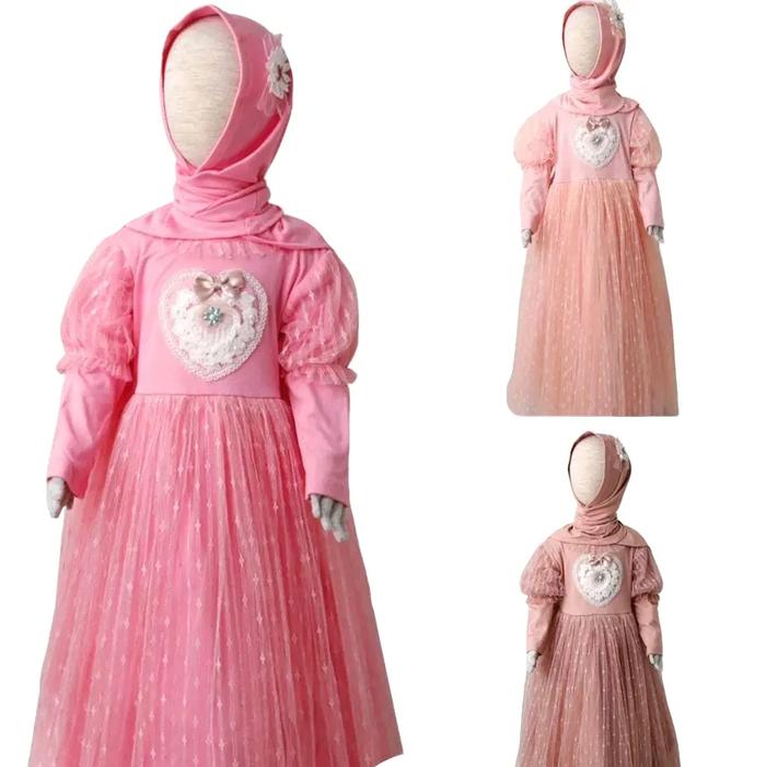 [2-4T] GAMIS ANAK TUTU TILE PESTA MI ANGEL PRINCESS PREMIUM SET HIJAB PASHMINA INSTAN 2-4 TAHUN MI A