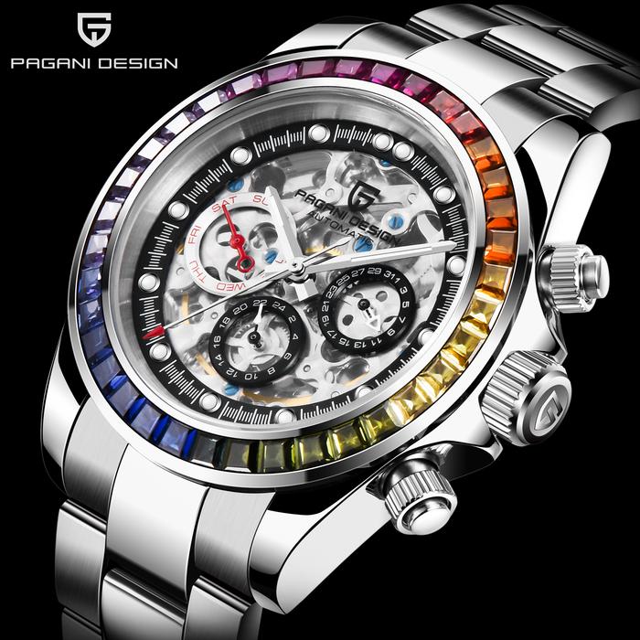 PAGANI DESIGN brand luxury Rainbow circle Automatic Watch men
