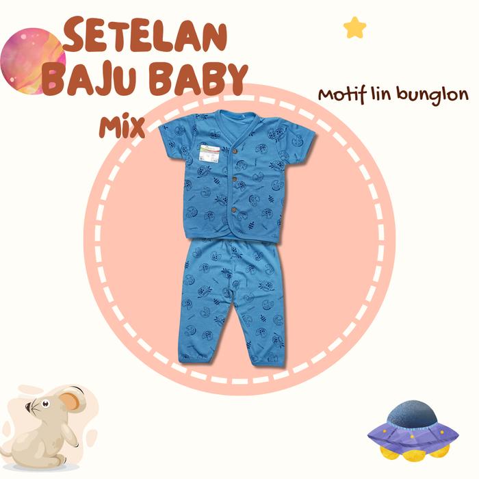 USCITA BABY - SETELAN BAJU BABY MIX LIN BUNGLON - SETELAN BAJU BAYI DAN ANAK