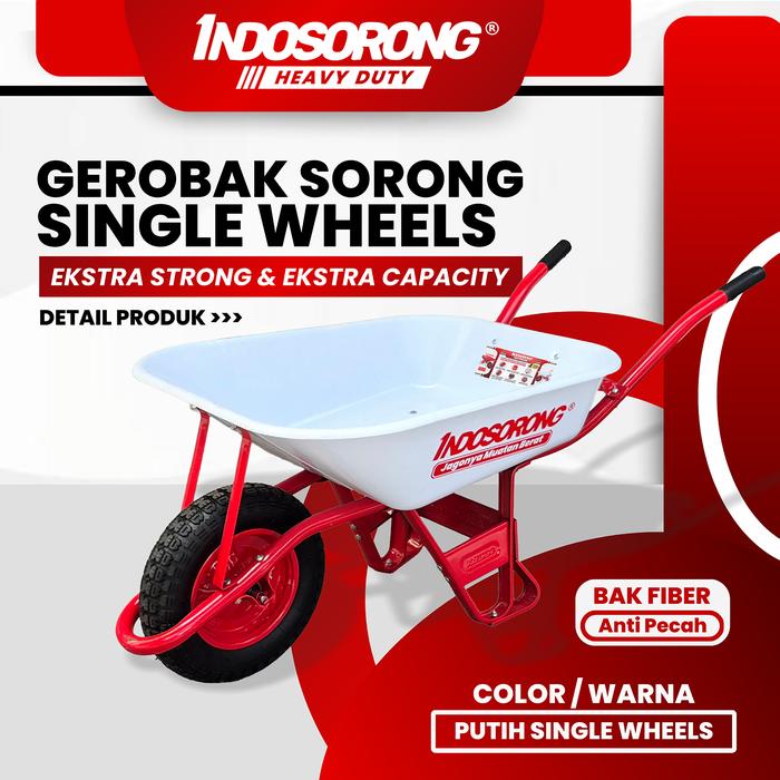 INDOSORONG Kereta Sorong Angkong Gerobak Sawit Perkebunan Premium Heavy Duty BAK FIBER - FULL SET