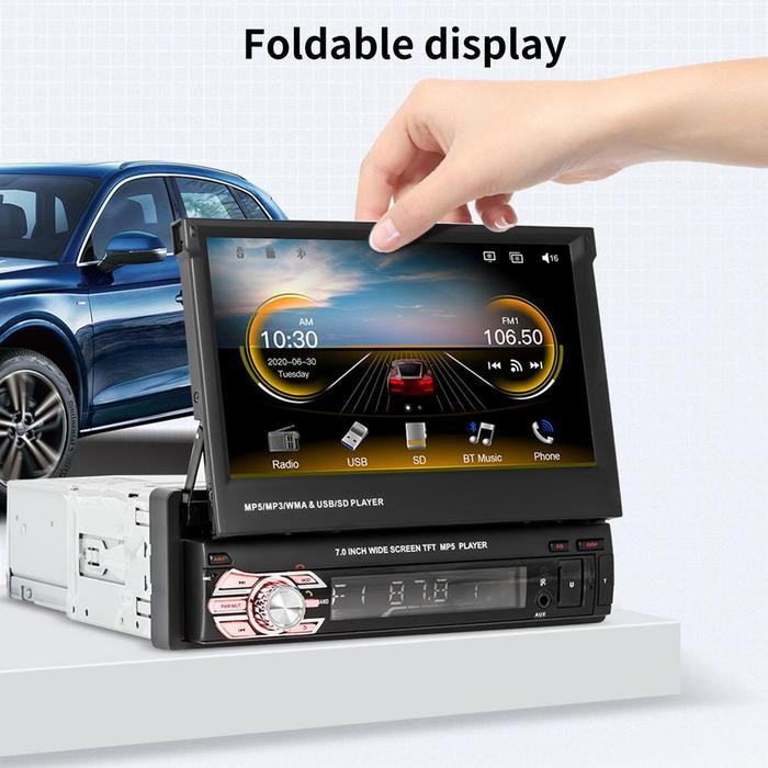 7 Inch Car Wireless Foldable Mp5 Player Support Subwoofer Player
