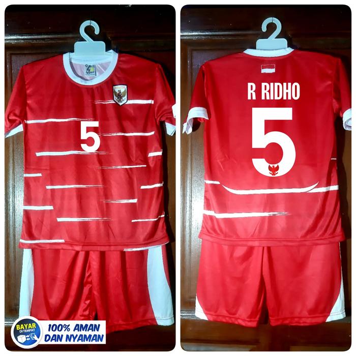 SETELAN Rizky Ridho ANAK LAKI LAKI | JERSEY TIMNAS HOME MUSIM 2026/2027 | BAJU SEPAK BOLA FUTSAL BEC