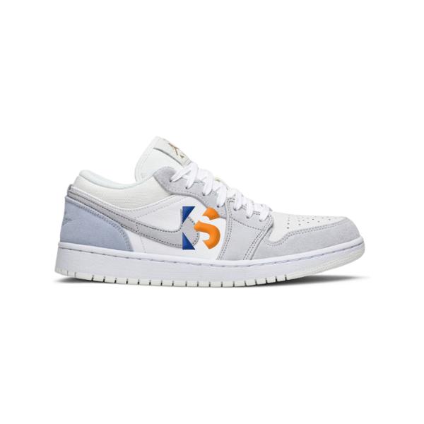 Sepatu Sneakers Nike Air Jordan 1 Low Paris White Sky Grey Original