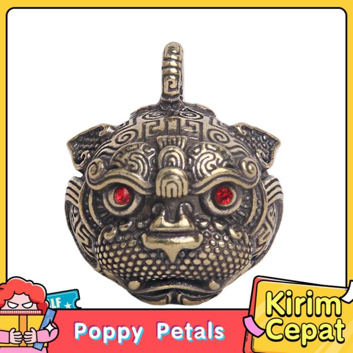 Gantungan Kunci Lonceng Kuningan Mobil Ukiran Retro Feng Shui Aksesoris Dekorasi Mobil Vintage Bell 
