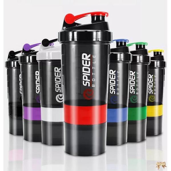 Smart Shaker Spider 600ml Botol Kocok + Tempat Susu Gym Kotak Vitamin