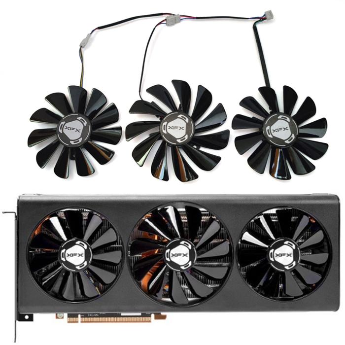 NEW 3FAN 95mm 85mm CF1010U12S RX 5700 XT GPU FAN，For XFX RX 5700 Radeon RX 5700 XT 5600XT THICC III 
