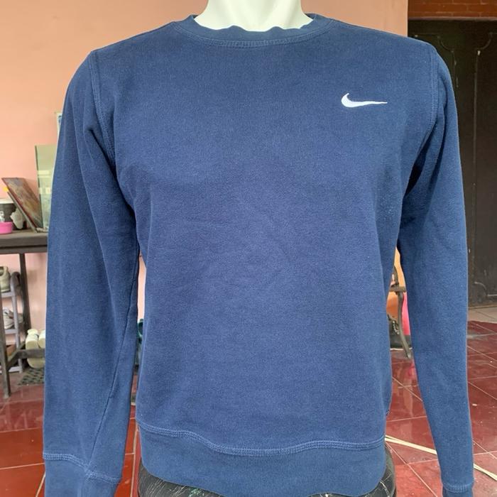 Nike Crewneck Nike Minus Non Tag Sweatshirt Biru dengan Logo Putih di Dada Sweater