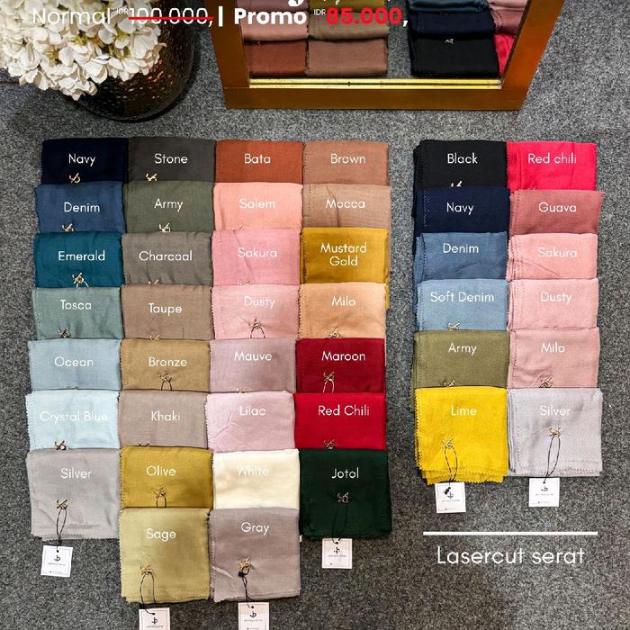 Hijab Journey Polos lasercut serat ORI Warna-warni Terbaru Pilihan Warna Beragam Tampilan Menambah