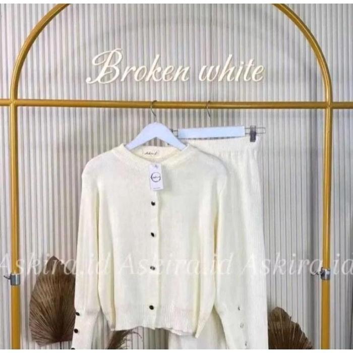 Set Cardigan dan Rok Rajut Premium Starla Wanita All Size L-XL - Atasan, Jumpsuit, Panjang, Baju, Te