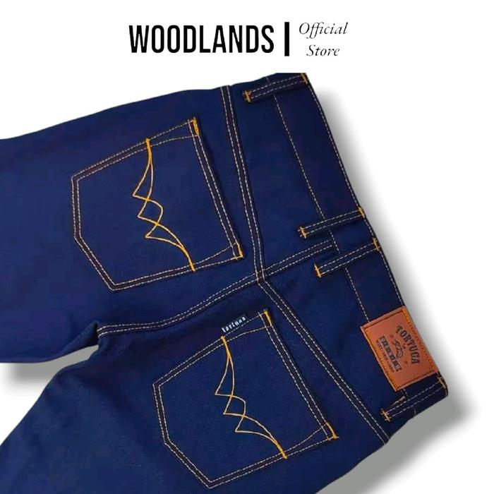 Celana Jeans Blue Indigo Wrangler  selvedge accent Kuat dan Tahan Lama - Pria, Denim, Casual, Panjan