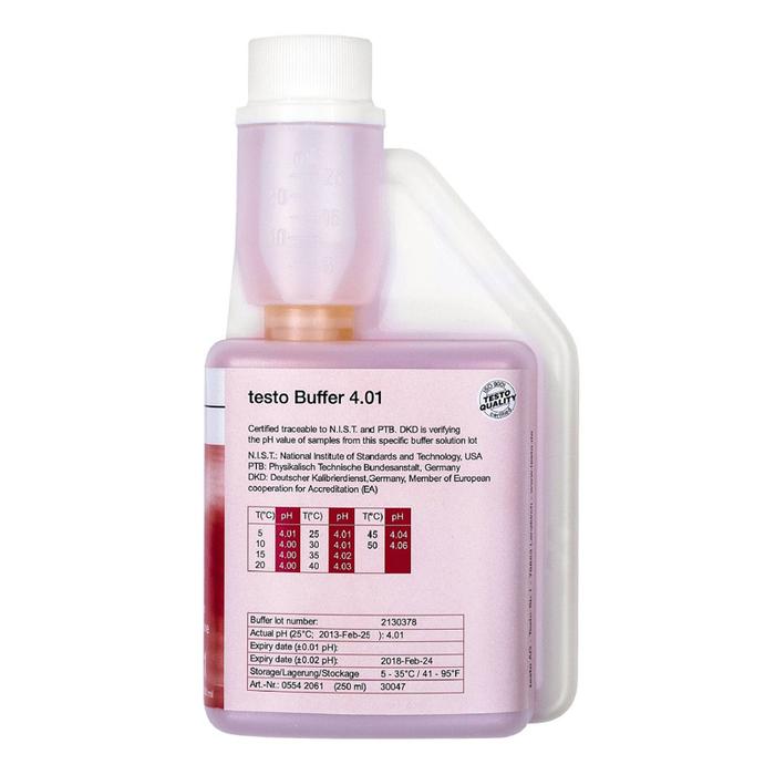Testo 206 205 Buffer Calibration Solution PH 4.01 7.00 250ML In
