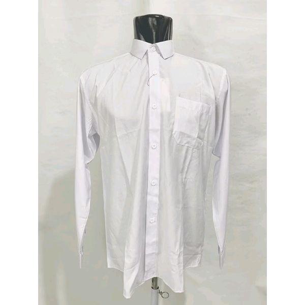 #K64 - Kemeja Putih Polos - Kemeja Pria Putih Polos Lengan Panjang Manset - Bahan Katun Premium Lemb