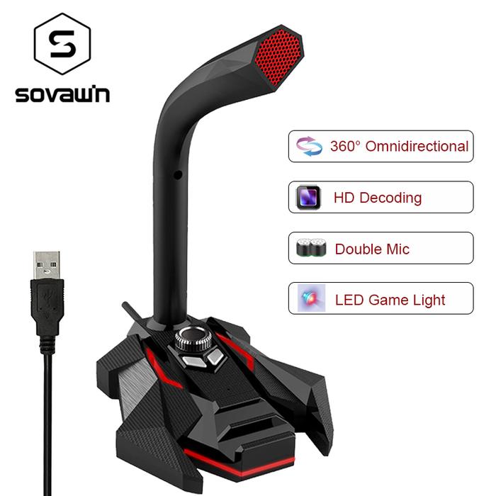 Dynamic Wired Microphone USB Studio Gaming 360 Omnidirectionnel PC