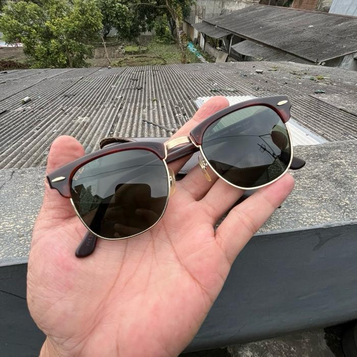 Rayban. B&L usa clubmaster size 49 kondsi mulus rare item bbausch&lomb lensa G15 sungglens Sunglasse