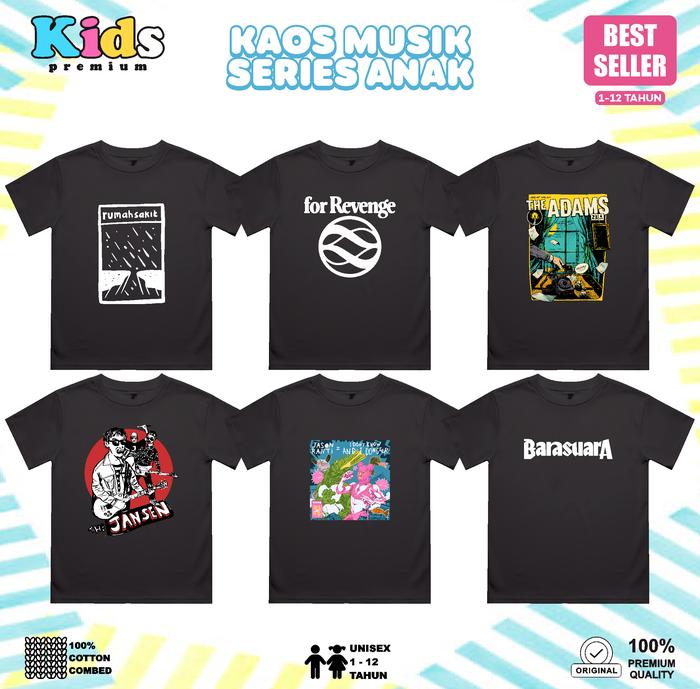 Kaos Band Anak Baju Band The Adam Dongker Barasuara For Revenge The Jansen Rumah Sakit Original Dist