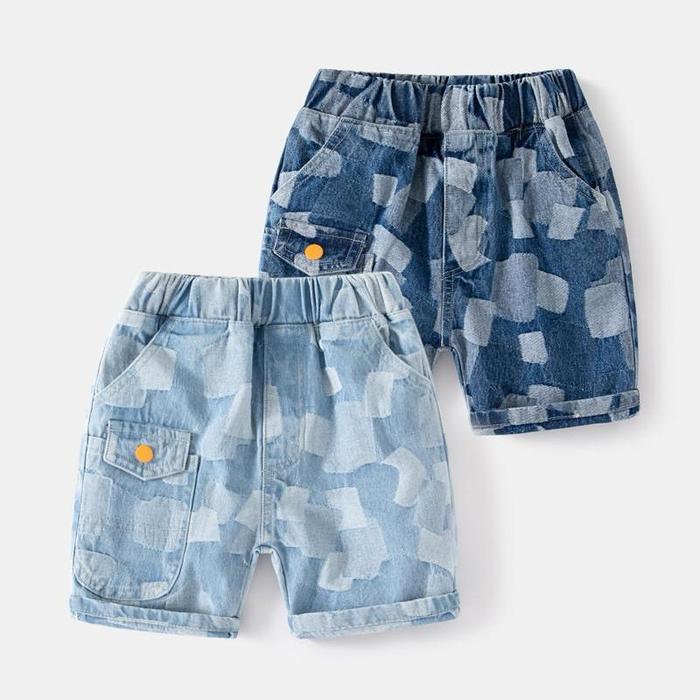 Rick Denim Short Pants | Celana Denim Anak Laki Laki | Celana Pendek Anak Laki Laki - Dark Blue, 90