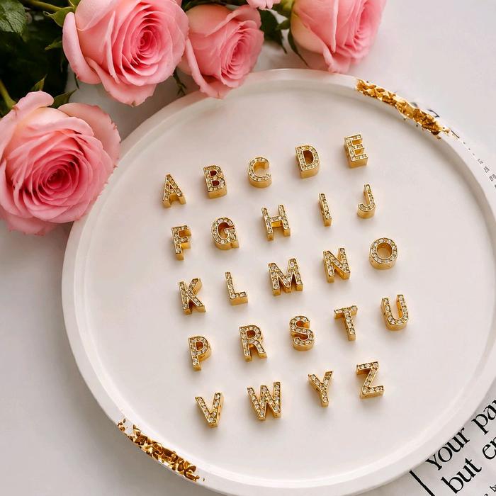 Liontin Huruf Inisial Premium Huruf  Balok Untuk Gelang & Kalung DIY Waterproof Anti air