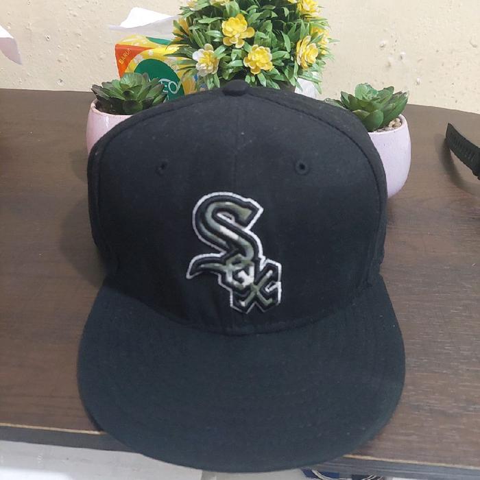 Topi NEW ERA (SOX CAMO) SECOND ORIGINAL 100% HITAM  pekat size 7 3/8 koleksi pribadi no kw kw y guys