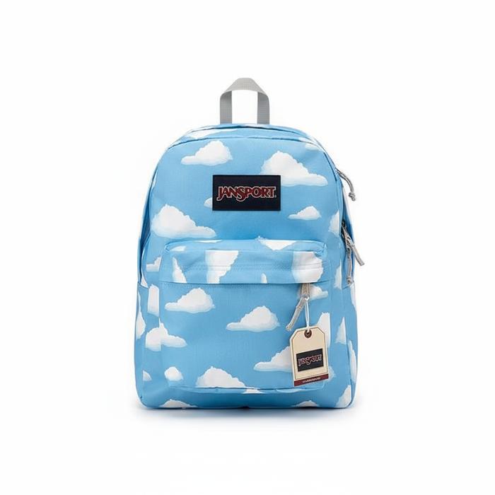 Jansport Tas Sekolah Anak Laki-Laki Motif Awan Biru Tosca Tas Backpack Ransel Pria Wanita DICSLY col
