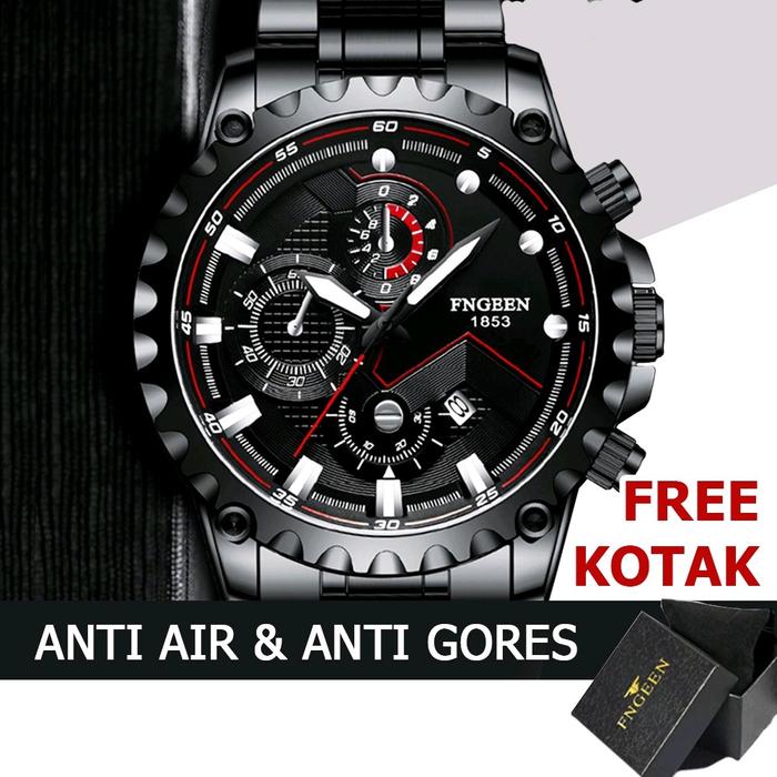 JAM TANGAN FNGEEN 1853 ORIGINAL Tahan Air ANALOG STAINLESS STEEL