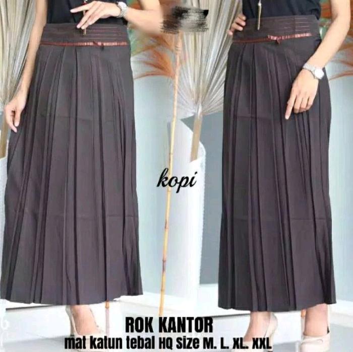 Rok kerja wanita remaja dan dewasa/Rok kerja atau rok kantor plisket bahan katun premium