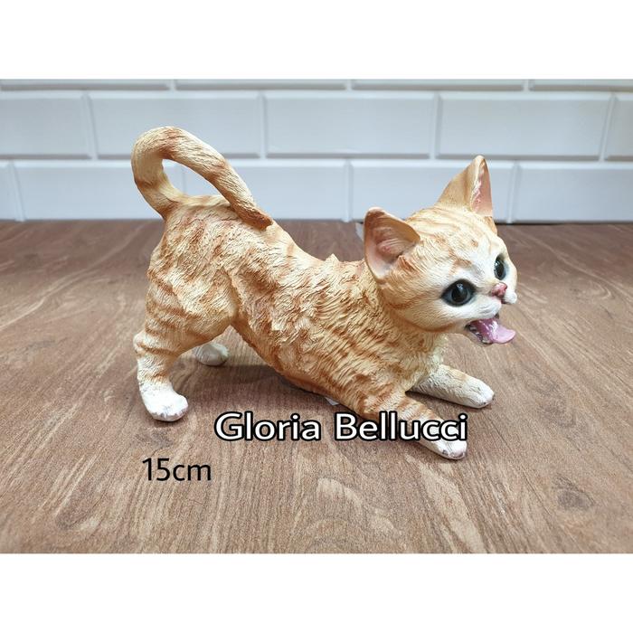 patung pajangan kucing persia kuning anggora petshop