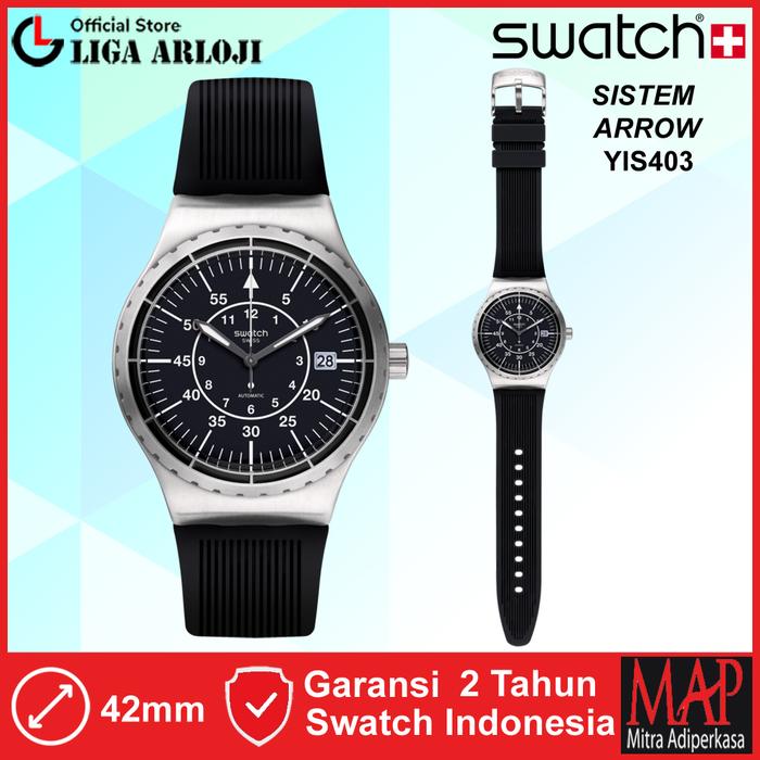 SWATCH YIS403 - Jam Tangan Unisex Automatic Steel Silver Swiss Made  Rubber