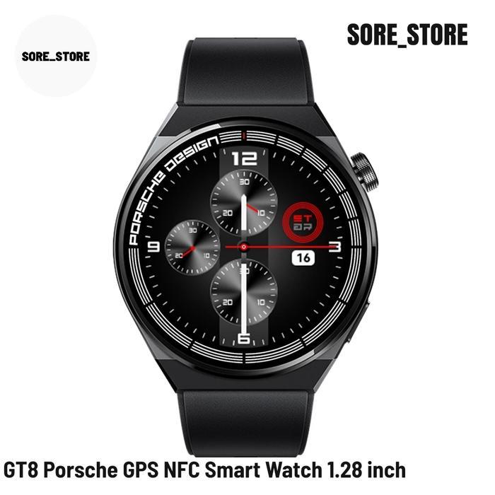 GT8 Porsche GPS NFC Smart Watch 1.28 inch Screen Bluetooth Call Watche