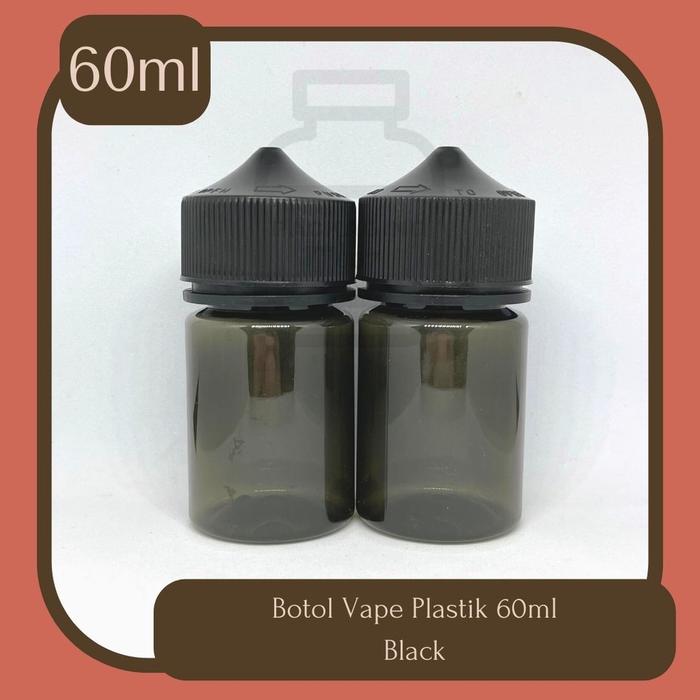 Botol Essen 60 ml plastik / Chubby 60 ml PET Hitam