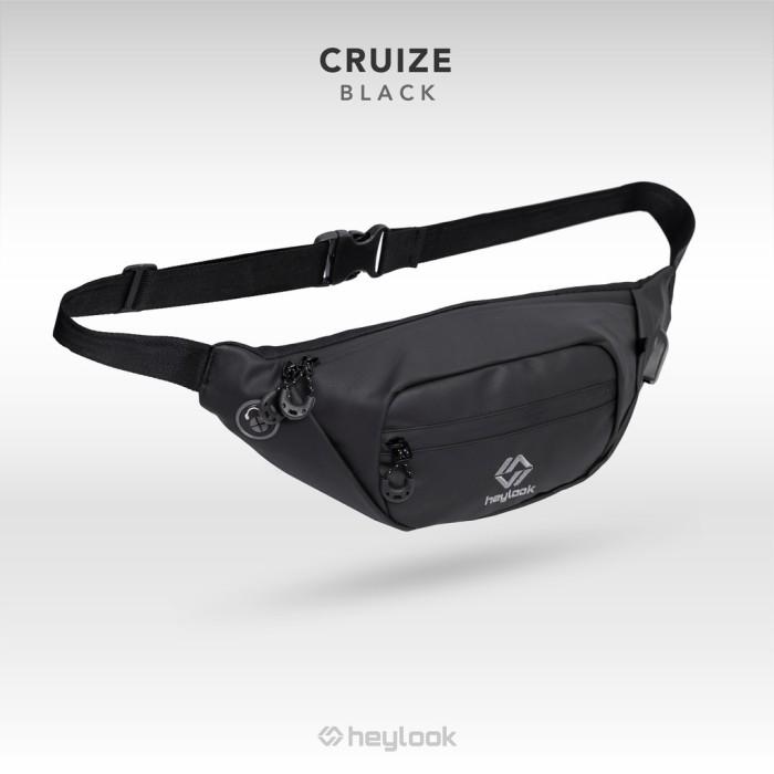 Tas Selempang Pria Wanita Model Eiger Visval Torch Waistbag USB Murah - Hitam