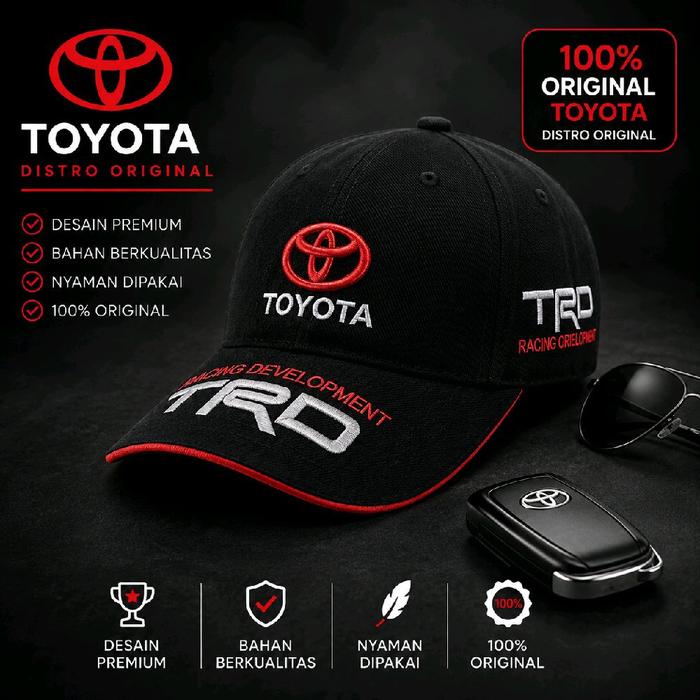 TOPI TOYOTA PRIA COWOK BLACK BORDIR