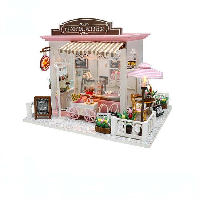 DIY Mini Doll House Puzzle Wooden Handmade Model House Toy Creative